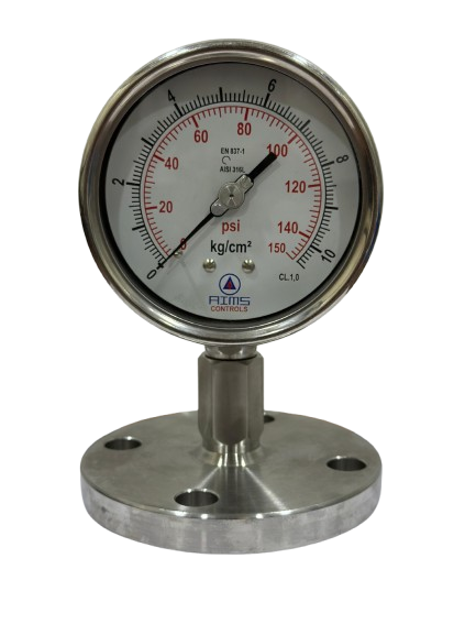 Pressure-PRESSURE GAUGE WITH WELDED DIAPHRAGM SEAL (FLANGED)