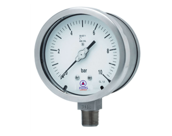 Pressure-ALL SS SOLID FRONT PRESSURE GAUGE