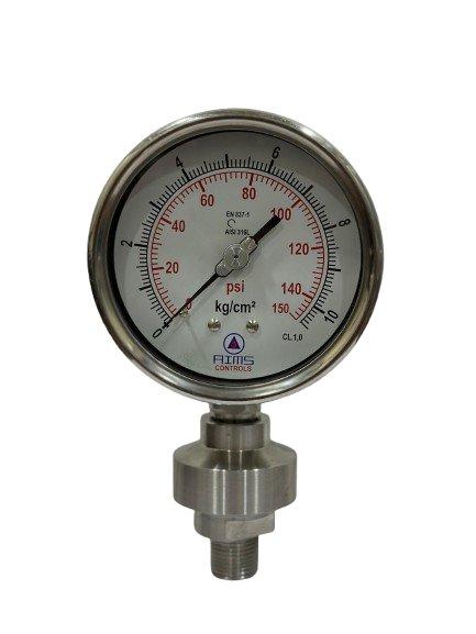 Pressure-PRESSURE GAUGE WITH WELDED DIAPHRAGM SEAL (THREADED)